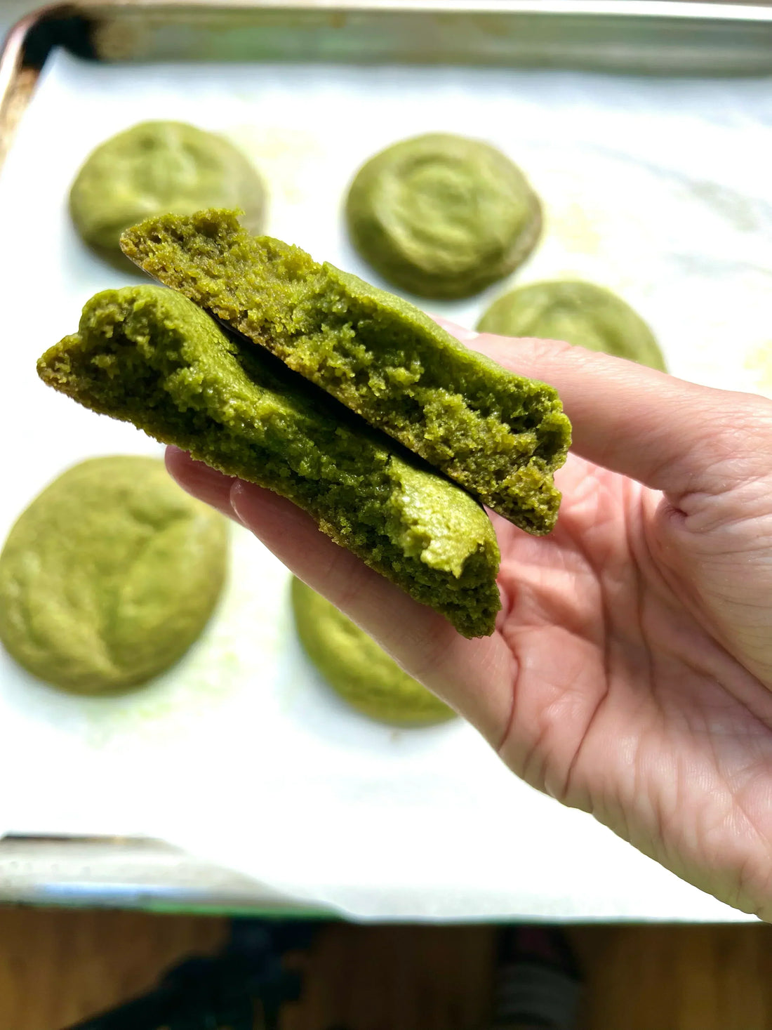 Chewy Matcha Cookies